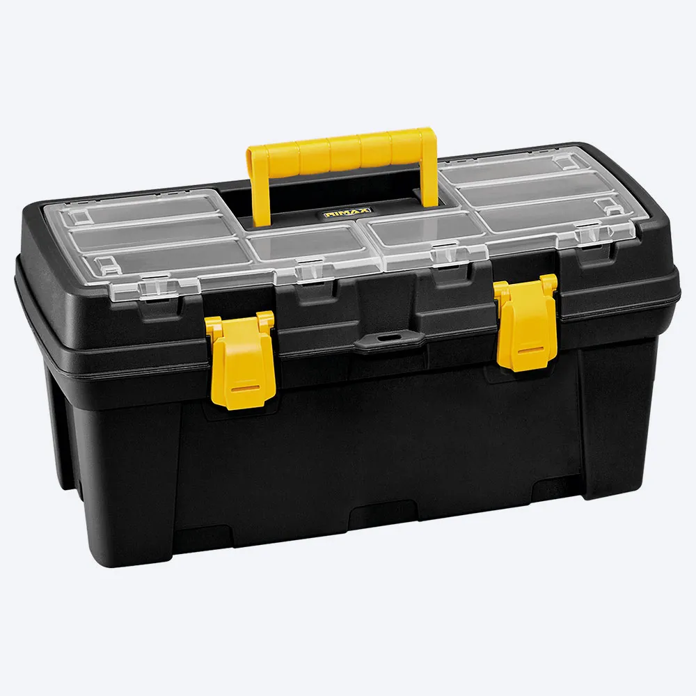 CAJA HERRAMIENTAS 20" PLUS CERRADURA PLASTICA NEGRA (6447) RIMAX