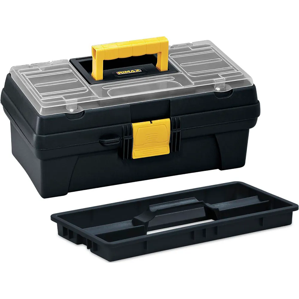 CAJA HERRAMIENTAS 14" TAPA ORGANIZADORA NEGRA RIMAX