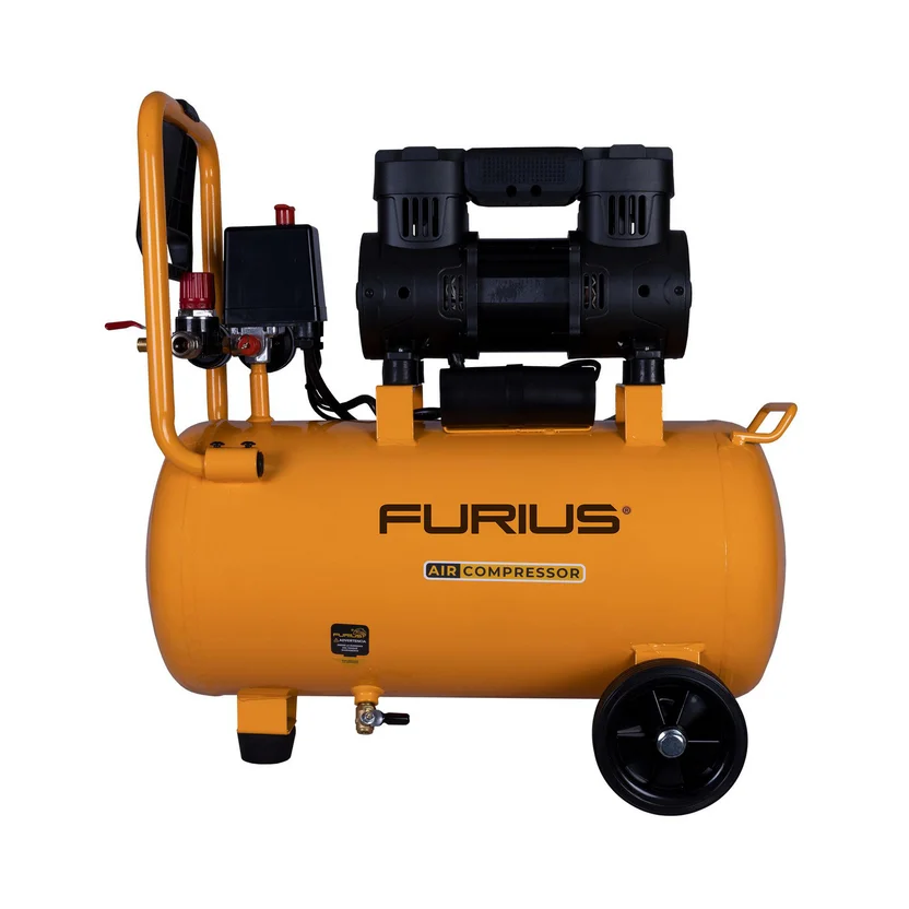 COMPRESOR DE AIRE LIBRE DE ACEITE SILENCIOSO 1,5HP 24 LITROS (FC124S) FURIUS - Vista 2