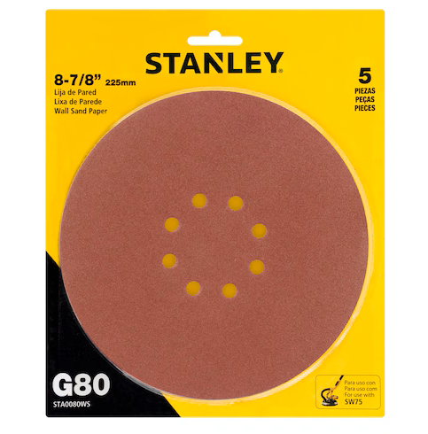 LIJA REDONDA 8-7-8" 5PZS G80 (STA0080WS) STANLEY - Vista 4