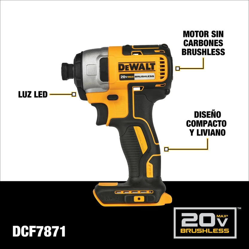 COMBO TALADRO PERCUTOR 1-2" 20V + ATORNILLADOR IMPACTO (DCK276D2-B3A) DEWALT - Vista 3