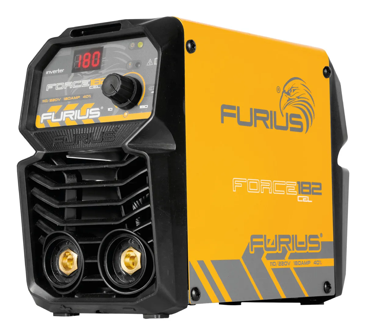SOLDADOR INVERSOR FORCE203 CEL MINI 110-220V 200A (FW203MCEL) FURIUS - Vista 2