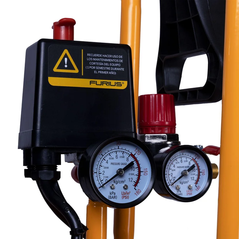COMPRESOR DE AIRE LIBRE DE ACEITE SILENCIOSO 1,5HP 24 LITROS (FC124S) FURIUS - Vista 4