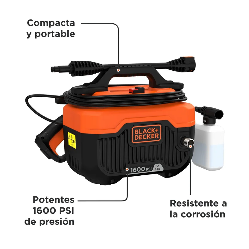 HIDROLAVADORA 1300W - 1600 PSI (BEPW1600H-B3)  BLACK&DECKER - Vista 2