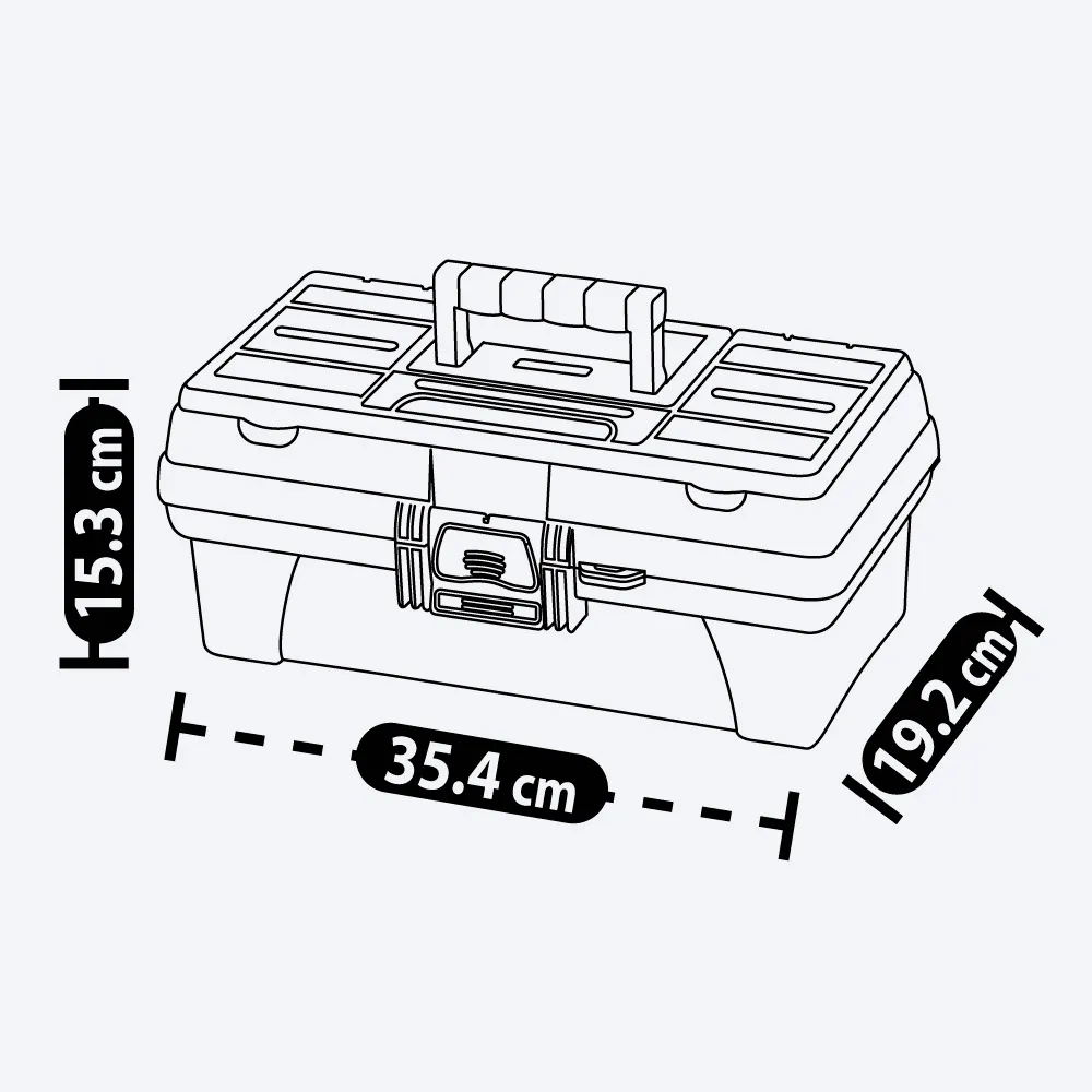 CAJA HERRAMIENTAS 14" TAPA ORGANIZADORA NEGRA RIMAX - Vista 3