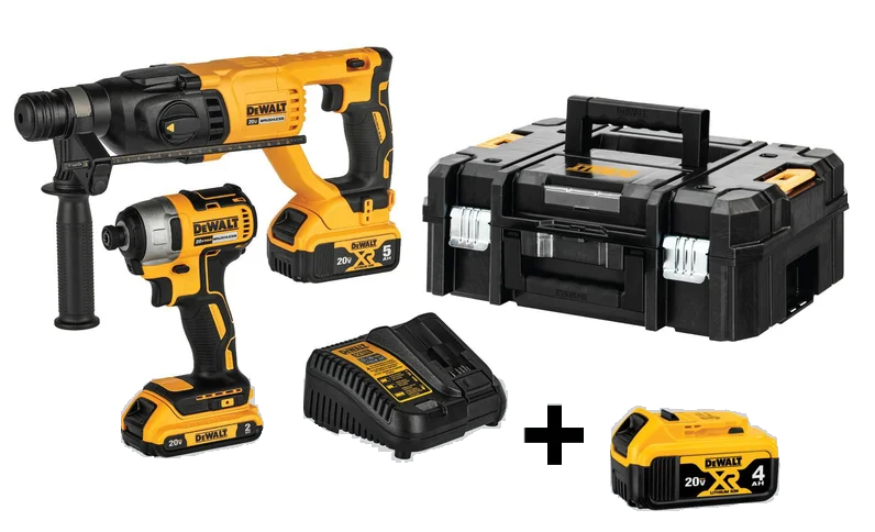 COMBO ROTOMARTILLO SDS PLUS 20V 24MM + ATORNILLADOR DE IMPACTO 1-4" 20V (DCK260D1P1T-B3) DEWALT