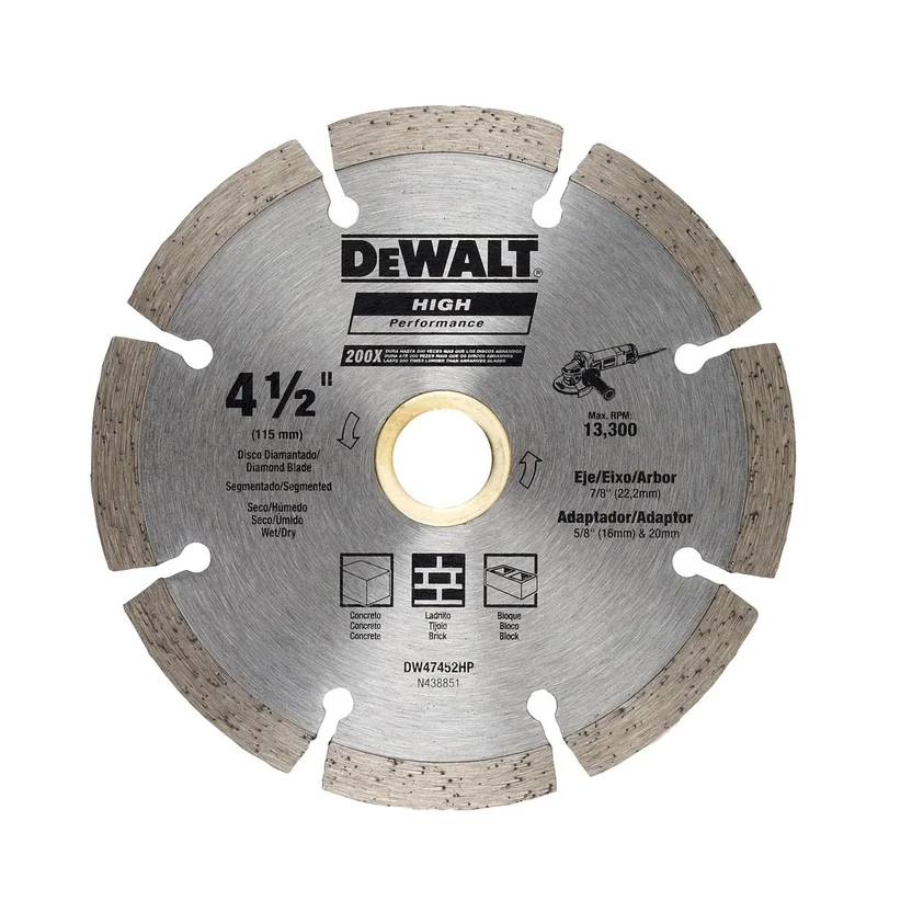 DISCO SEGMENTADO 4-1-2" DIAMANTADO (DW47452HP) DEWALT