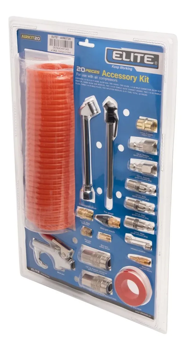 KIT DE ACCESORIOS PARA COMPRESOR x20 PIEZAS (AIRKIT20) ELITE