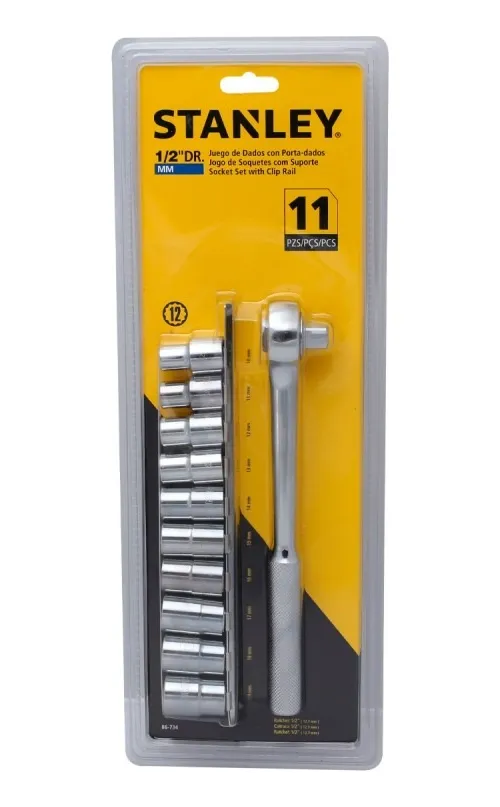 JUEGO DE DADOS 1-2" METRICAS 11 PIEZAS (86-734) STANLEY - Vista 2