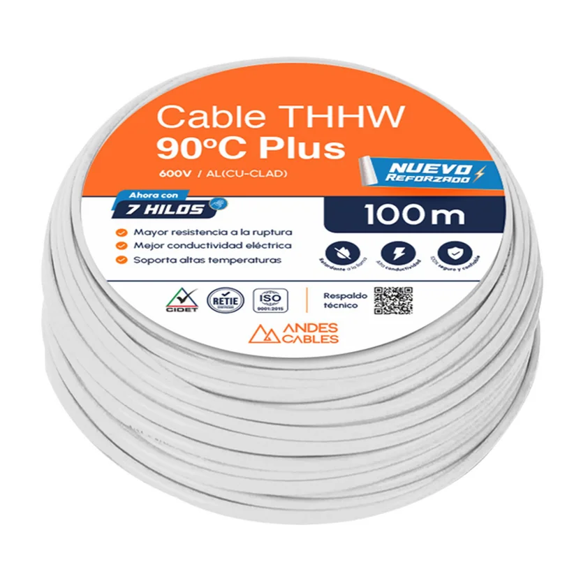 CABLE FLEX THW 12 AWG BLANCO x100Mts (752950) ANDES