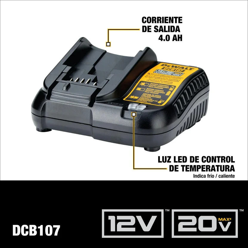 COMBO TALADRO PERCUTOR 1-2" 20V + ATORNILLADOR IMPACTO (DCK276D2-B3A) DEWALT - Vista 4
