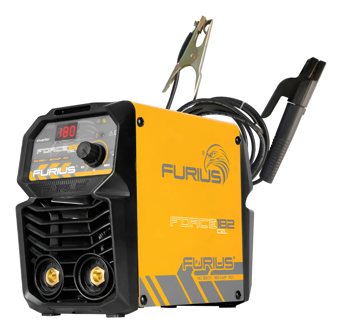 SOLDADOR INVERSOR FORCE182 CEL MINI 110-220V 180A (FW182CEL) FURIUS - Vista 2